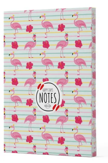 Flamingo 2 - Yan Boyamalı Çizgili Defter Flamingo 2 - Yan Boyamalı Çizgili Defter