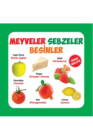 Meyveler - Sebzeler - Besinler Türkçe-İngilizce Meyveler - Sebzeler - Besinler Türkçe-İngilizce