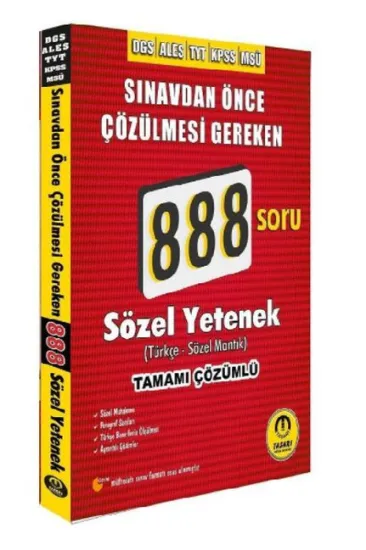 Tasarı DGS ALES TYT KPSS MSÜ Sözel Yetenek 888 Soru Bankası Çözümlü Tasarı DGS ALES TYT KPSS MSÜ Sözel Yetenek 888 Soru Bankası Çözümlü