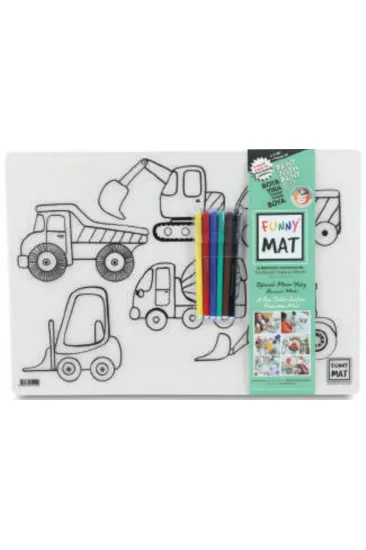 Funny Mat - İş Makineleri Ve Taşıtlar 6Lı Kalem Hediyeli 30 x 40 cm Funny Mat - İş Makineleri Ve Taşıtlar 6Lı Kalem Hediyeli 30 x 40 cm