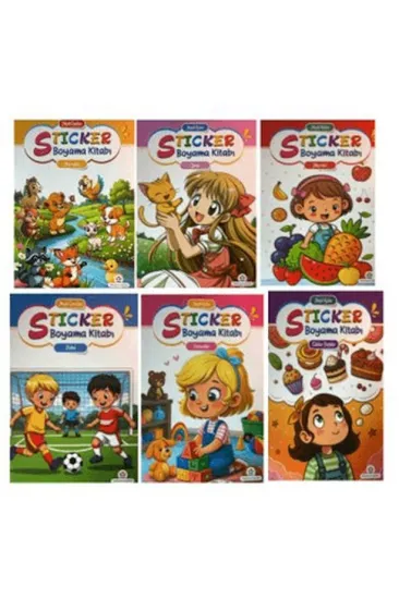 Neşeli Boyama Kitabı Sticker (6 Kitap Set)