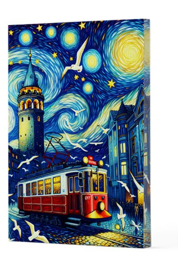 Van Gogh 1 - Galata Çizgili Yan Boyamalı Defter Van Gogh 1 - Galata Çizgili Yan Boyamalı Defter