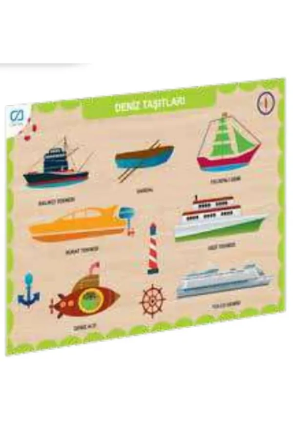 Ahşap Deniz Taşıtları Eğitici Set Ahşap Deniz Taşıtları Eğitici Set