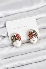 Maske Model Pirinç Kadın Küpe Maske Model Pirinç Kadın Küpe