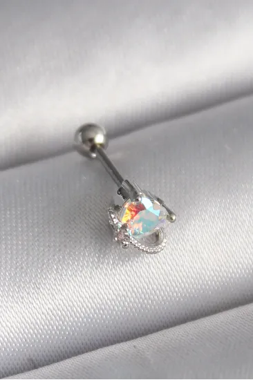 316L Çelik Gümüş Renk Zirkon Taşlı Kalp Tragus Piercing 316L Çelik Gümüş Renk Zirkon Taşlı Kalp Tragus Piercing