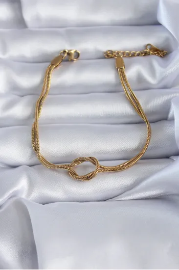 316L Çelik Gold Renk Düğüm Model Kadın Bileklik 316L Çelik Gold Renk Düğüm Model Kadın Bileklik