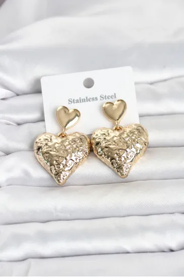 316L Çelik Gold Renk Kalp Model Kadın Küpe 316L Çelik Gold Renk Kalp Model Kadın Küpe
