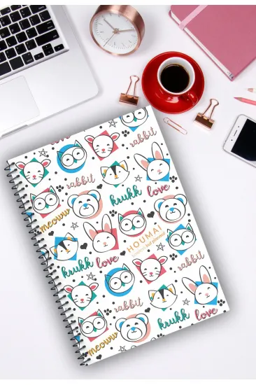A5 Spiralli Defter 96 Sayfa Çizgili , Houmai Serisi Özel Koleksiyonu, Karton Kapak A5 Spiralli Defter 96 Sayfa Çizgili , Houmai Serisi Özel Koleksiyonu, Karton Kapak