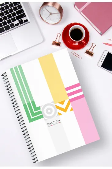 A5 Karton Kapak Spiralli Çizgili Defter/ 96 Sayfa/Tematik Seri No: 4 “Love” Passion A5 Karton Kapak Spiralli Çizgili Defter/ 96 Sayfa/Tematik Seri No: 4 “Love” Passion