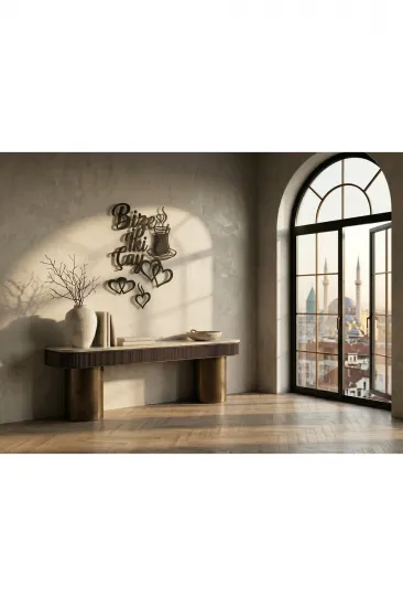 Modern Metal Bize İki Çay Yazılı Duvar Tablosu Mutfak Kafe Çay Bardağı Duvar Dekoru Modern Metal Bize İki Çay Yazılı Duvar Tablosu Mutfak Kafe Çay Bardağı Duvar Dekoru