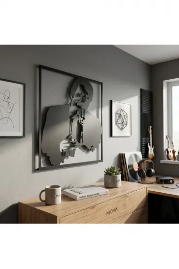 Modern Müslüm Gürses Portre Silüetli Estetik Metal Duvar Panosu Modern Müslüm Gürses Portre Silüetli Estetik Metal Duvar Panosu