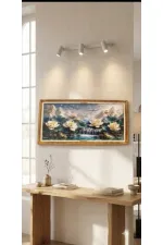 Modern Lotus ve Şelale Temalı Çerçevesiz Tablo - 20*40 cm Modern Lotus ve Şelale Temalı Çerçevesiz Tablo - 20*40 cm