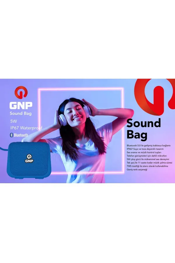 GNP Sound Bag Mavi Bluetooth Hoparlör