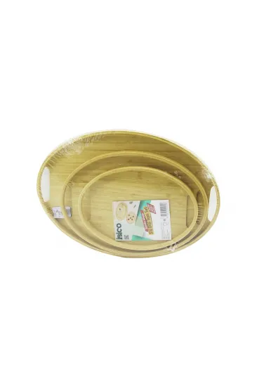 OVAL - 3 BOY BAMBU AHŞAP TEPSİ SETİ 20X29--26X36--31X45CM (5637) OVAL - 3 BOY BAMBU AHŞAP TEPSİ SETİ 20X29--26X36--31X45CM (5637)