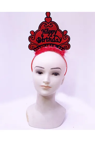 Happy Birthday Neon Kırmızı Renk Doğum Günü Tacı 24x15 cm (5637) Happy Birthday Neon Kırmızı Renk Doğum Günü Tacı 24x15 cm (5637)