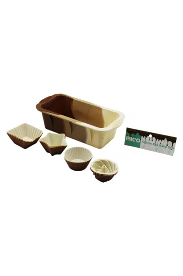 13PCS SİLİKON MUFFİN - BATON KEK KALIP SET BATON=11.5X25CM 3ER RÜZGAR GÜLÜ - YUVARLAK - YILDIZ - D.GEN (5637)