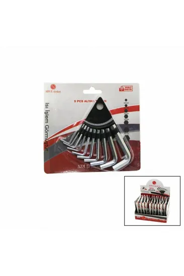 10 PARÇA  KARTLI ALYAN ANAHTAR TAKIM SETİ120MM-NO-1.5-10 (5637)