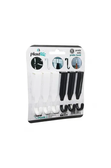 6PCS - TEK KOLLU   ÇOK AMAÇLI - TAK ÇIKAR  PRATİK PLASTİK ASKI (5637)