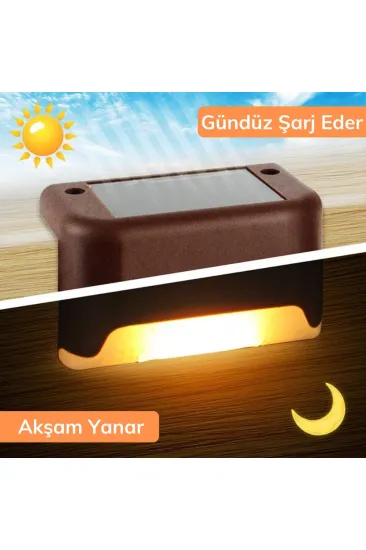 Solar Güneş Enerjili Şarj Edilen Köşebent Merdiven Veranda Bahçe Yolu Led Lamba Işık 4 Adet (5637) Solar Güneş Enerjili Şarj Edilen Köşebent Merdiven Veranda Bahçe Yolu Led Lamba Işık 4 Adet (5637)