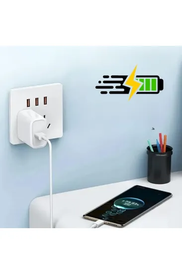 120W USB Hızlı Type C Uçlu Kablolu Şarj Aleti (5637) 120W USB Hızlı Type C Uçlu Kablolu Şarj Aleti (5637)