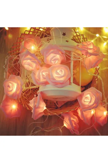 Yapay Gül Tasarımlı Dekoratif Led Işık Gül Detaylı Led Işık Pilli (20 Gül) (5637) Yapay Gül Tasarımlı Dekoratif Led Işık Gül Detaylı Led Işık Pilli (20 Gül) (5637)