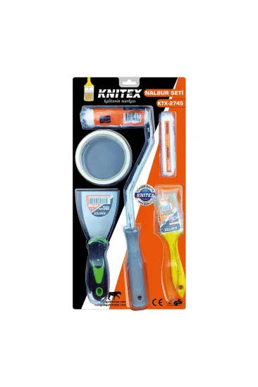 5PCS BOYACI - NALBUR SET SPATULA - KESTİRME FIRÇA - YEDEK RULO - BANT - 10CM FIRÇA (5637) 5PCS BOYACI - NALBUR SET SPATULA - KESTİRME FIRÇA - YEDEK RULO - BANT - 10CM FIRÇA (5637)