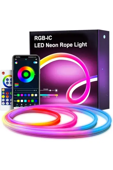 Neon LED Esnek Aydınlatma - RGB MAGIC SMART - 5 Metre Paket IP67 - Uzaktan Kumanda + Uygulama (5637) Neon LED Esnek Aydınlatma - RGB MAGIC SMART - 5 Metre Paket IP67 - Uzaktan Kumanda + Uygulama (5637)
