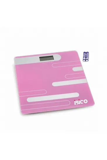 DİJİTAL - PİLLİ RENKLİ CAM BANYO BASKÜL TERAZİ TARTI LCD EKRAN 180KG/50GR 26X26CM İ11-024 (5637)