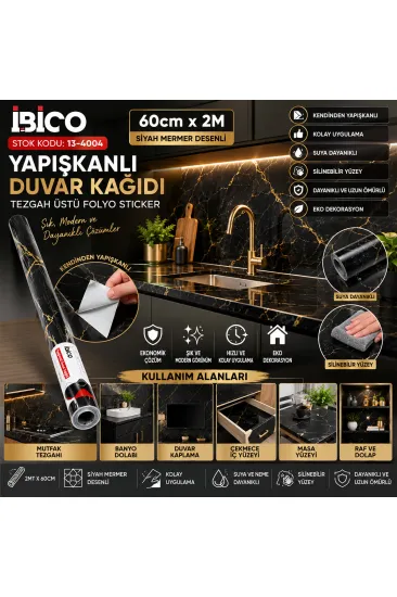 2MT X 60CM SİYAH MERMER DESENLİ TEZGAH ÜSTÜ FOLYO STİCKER - DUVAR KAĞIT KENDİNDEN YAPIŞKANLI - EKO DEKORASYON - DAYANIKLI (5637) 2MT X 60CM SİYAH MERMER DESENLİ TEZGAH ÜSTÜ FOLYO STİCKER - DUVAR KAĞIT KENDİNDEN YAPIŞKANLI - EKO DEKORASYON - DAYANIKLI (5637)