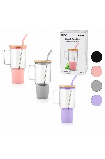 CAM 1000ML MATARA - SULUK BAMBU KAPAK - SIZDIRMAZ SİLİKONLU ÇELİK PİPET KORUYUCU SİLİKON ALTLIK - KILIF (5637) CAM 1000ML MATARA - SULUK BAMBU KAPAK - SIZDIRMAZ SİLİKONLU ÇELİK PİPET KORUYUCU SİLİKON ALTLIK - KILIF (5637)