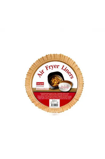 50PCS YUVARLAK TABAN: 16CM - KENAR: 4.5CM AİR FRYER PİŞİRME KALIP KAĞIT (5637)