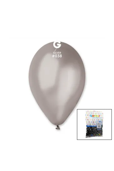 GM-110-38 METALİK - GÜMÜŞ BALON 11'' - 28CM - 100 PARÇA (5637) GM-110-38 METALİK - GÜMÜŞ BALON 11'' - 28CM - 100 PARÇA (5637)