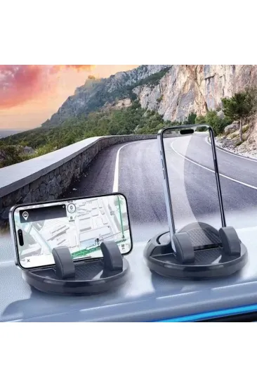 Numaratörlü Güçlü Yapışkanlı 360 Derece Dönebilen Su Geçirmez Araç İçi Telefon Tutucu Plastik Aparat (5637)