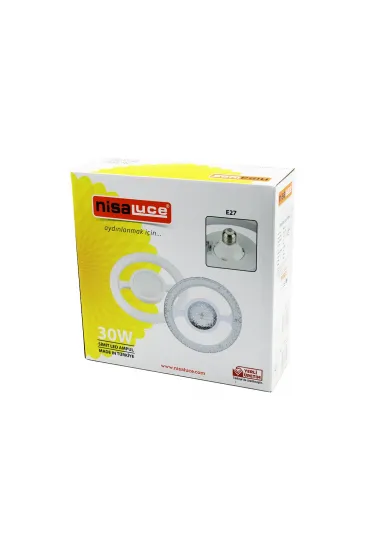 NİSALUCE EAMP-059/KB MİKA KRİSTAL PLASTİK CAM SİMİT MODEL LED AMPUL 30W E27 BEYAZ=6500K 2700 LUMEN (5637) NİSALUCE EAMP-059/KB MİKA KRİSTAL PLASTİK CAM SİMİT MODEL LED AMPUL 30W E27 BEYAZ=6500K 2700 LUMEN (5637)