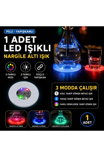RGB LED Nargile Altı Işık 1 Adet 6 CM Çapındadır (5637)