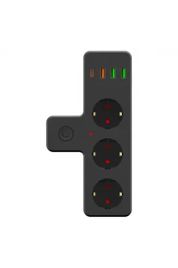 Termal Akım Korumalı 3 Adet Soket,3 Adet USB ve 1 Adet Type-C Girişli 20w Priz Model 3397 (5637) Termal Akım Korumalı 3 Adet Soket,3 Adet USB ve 1 Adet Type-C Girişli 20w Priz Model 3397 (5637)