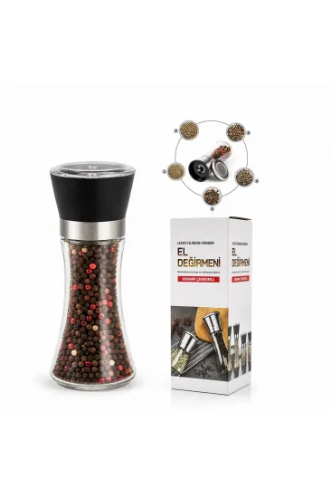 HAND GRINDER BÜYÜK CAM HAZNELİ - PLS.KAPAKLI - KROM BELLİ TUZ - BAHARAT ÖĞÜTÜCÜ (5637) HAND GRINDER BÜYÜK CAM HAZNELİ - PLS.KAPAKLI - KROM BELLİ TUZ - BAHARAT ÖĞÜTÜCÜ (5637)