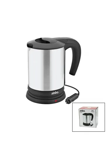 SİNBO SK-8034 24V ARAÇ İÇİ KETTLE PASLANMAZ ÇELİK SU ISITICISI 0.8LT  200W  ÇAKMAKLIK FİŞLİ  PLASTİK KAPAK - KULP (5637)