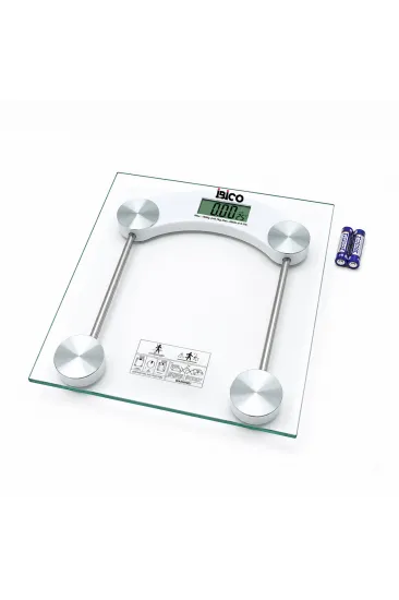 DİJİTAL - PİLLİ KARE BANYO BASKÜL TERAZİ TARTI LCD EKRAN 180KG/0.1G 30X30CM İ11-025 (5637)