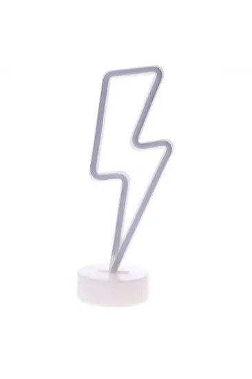 Dekoratif Şimşek Şeklinde Pilli Neon Led Lamba Süs Masa Lambası (5637)