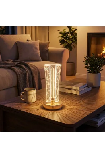 İki Yandan Kavisli Silindirik Geometrik Çizgi Model Kristal LED Masa Lambası – Dokunmatik, 3 Renk Işık Modlu, Şarjlı Dekoratif Gece Lambası (5637) İki Yandan Kavisli Silindirik Geometrik Çizgi Model Kristal LED Masa Lambası – Dokunmatik, 3 Renk Işık Modlu, Şarjlı Dekoratif Gece Lambası (5637)