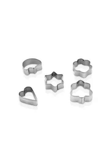 5 PCS METAL KURABİYE KALIP KALP - YILDIZ - PAPATYA - AĞAÇ (5637)