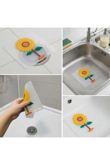Ayçiçeği Tasarımlı Gider Koku Önleyici – Silikon Lavabo Gider Matı (5637) Ayçiçeği Tasarımlı Gider Koku Önleyici – Silikon Lavabo Gider Matı (5637)