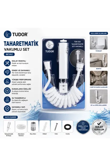 BEYAZ TAHARATMATİK SETİ TAHARATMETİK EL DUŞU- HORTUM - MAFSAL VAKUMLU SET (5637) BEYAZ TAHARATMATİK SETİ TAHARATMETİK EL DUŞU- HORTUM - MAFSAL VAKUMLU SET (5637)