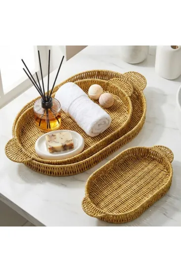 İç İçe Geçebilen 3’lü Oval Plastik Rattan Tepsi Seti–Hasır Görünümlü Çok Amaçlı Servis ve Sunum Tepsileri (5637) İç İçe Geçebilen 3’lü Oval Plastik Rattan Tepsi Seti–Hasır Görünümlü Çok Amaçlı Servis ve Sunum Tepsileri (5637)