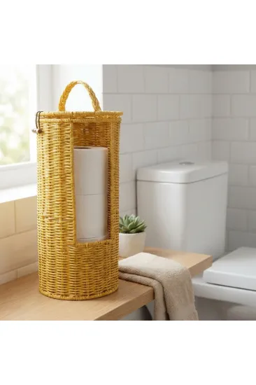 Askılı Plastik Rattan Tuvalet Kâğıdı Standı – Hasır Görünümlü, Kapaklı, Yedekli WC Kâğıtlık, Banyo ve Tuvalet İçin Dekoratif Organizer (5637) Askılı Plastik Rattan Tuvalet Kâğıdı Standı – Hasır Görünümlü, Kapaklı, Yedekli WC Kâğıtlık, Banyo ve Tuvalet İçin Dekoratif Organizer (5637)