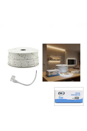 100MT 6500K - BEYAZ DIŞ MEKAN ŞERİT LED 220V 120LED ARS-348985 (5637)