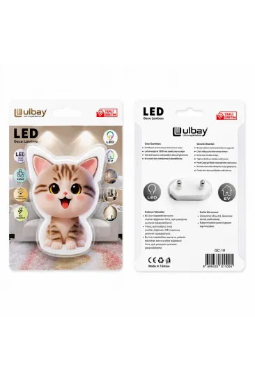 10 ADET KEDİ LEDLİ GECE LAMBASI GC-19 (5637)