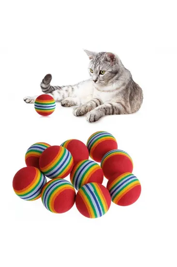 3lü Gökkuşağı Sünger Kedi Köpek Çiğneme Oyun Topu 4,2 cm (5637) 3lü Gökkuşağı Sünger Kedi Köpek Çiğneme Oyun Topu 4,2 cm (5637)