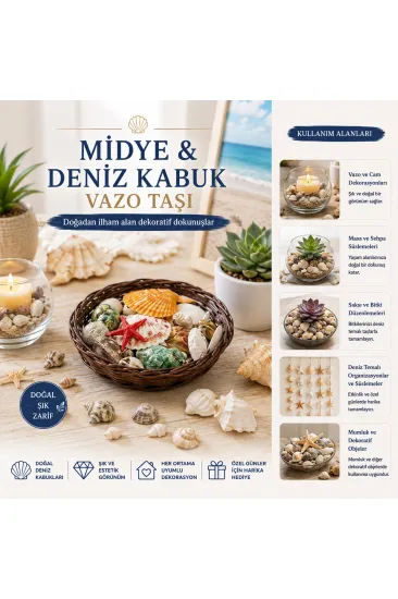 YUVARLAK AHŞAP SEPET RENKLİ MİX MİDYE - DENİZ KABUK VAZO TAŞI (5637) YUVARLAK AHŞAP SEPET RENKLİ MİX MİDYE - DENİZ KABUK VAZO TAŞI (5637)